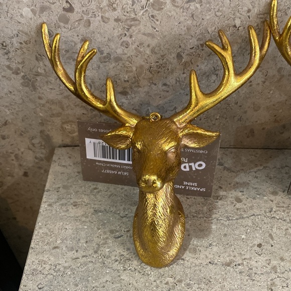 Buck With Antlers Christmas Ornaments. Set of 3. - Picture 2 of 5